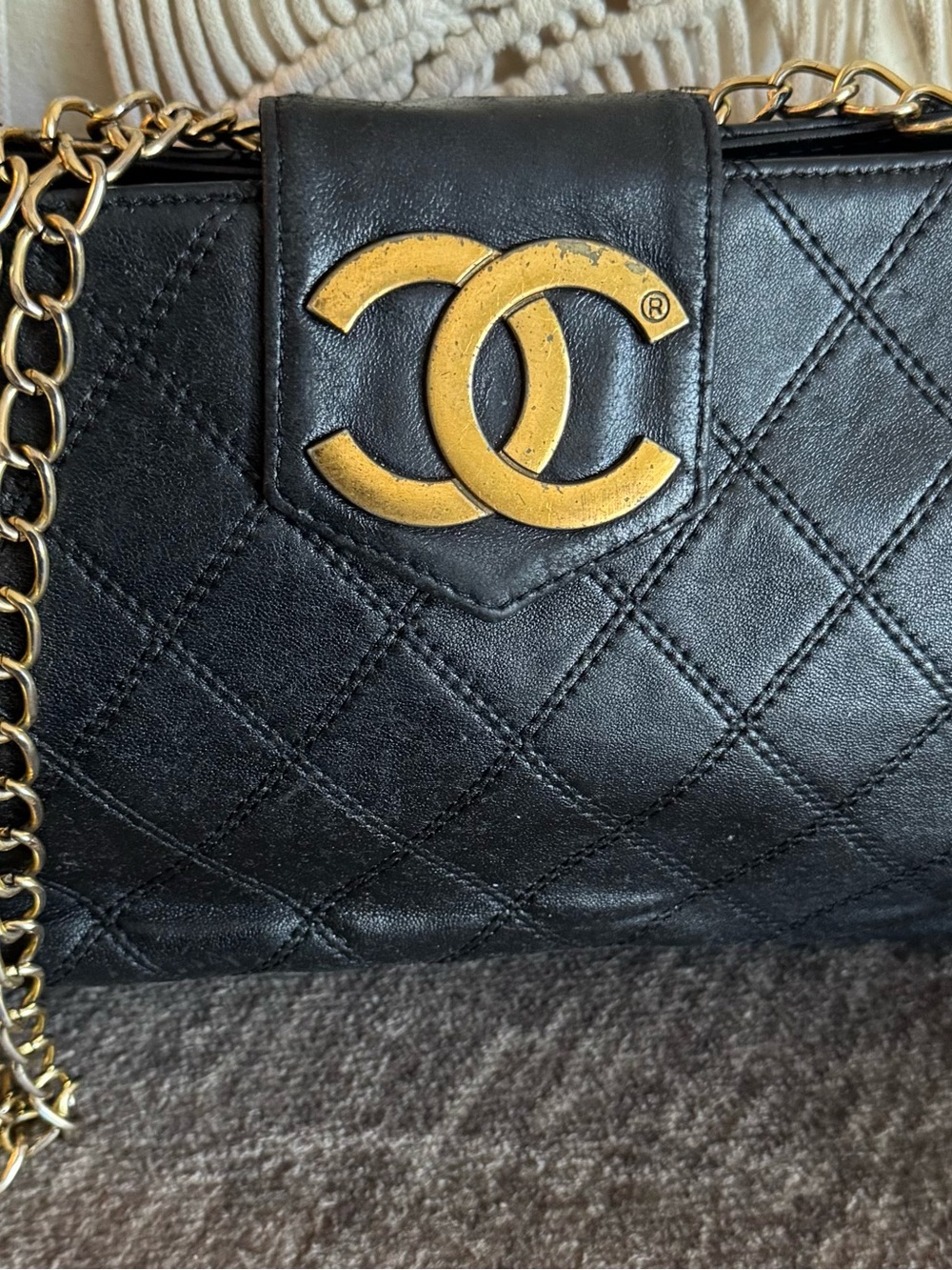 🍂FASHION VINTAGE QUILT FLAP LEATHER SHOULDER BAG🍁🍁🍁